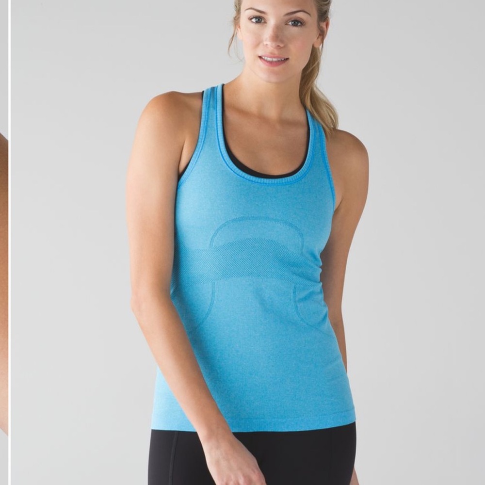 Lululemon Swiftly Tech Racerback Tank top size 6 Heathered Kayak Blue